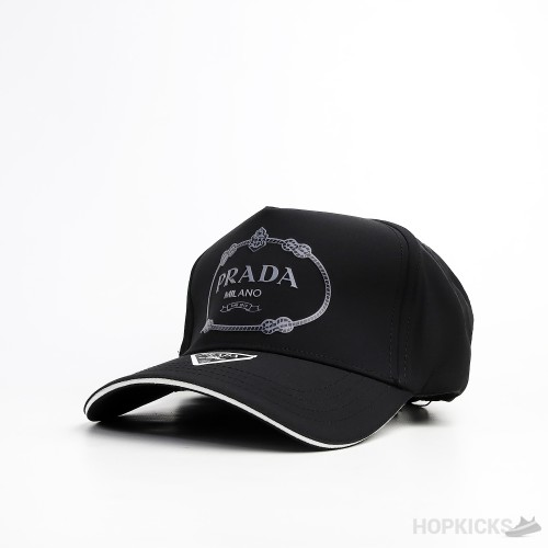 Prada Milano Grey Logo Black Cap
